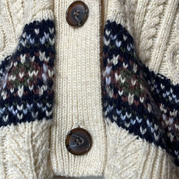 Zara Cozy Cream Chunky Cable Knit Oversized Semi-Cropped Sweater (Size: Medium) - Picture 7 of 15